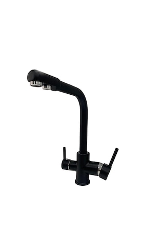 Armour Armatür Arıtmalı Arıtıcılı 3 Yollu Eviye Musluğu Mutfak Bataryası Siyah