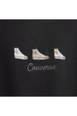 Converse High Tops Kadın Ekru Yuvarlak Yaka Tişört Ekru
