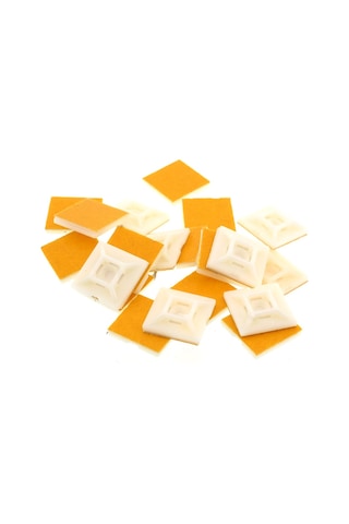 Tek-iş Plastik Kablo Bağı Klipsi Cırt Kelepçe Tutucu Yapışkanlı 19 X 19 X 3.9 Mm 20 Adet