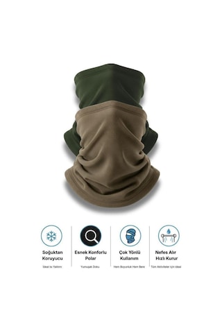 Single Sword 2 Li Unisex Polar Bere & Boyunluk Seti Çok Amaçlı Kışlık Soğuk Hava Koruması 0//haki Çok Renkli