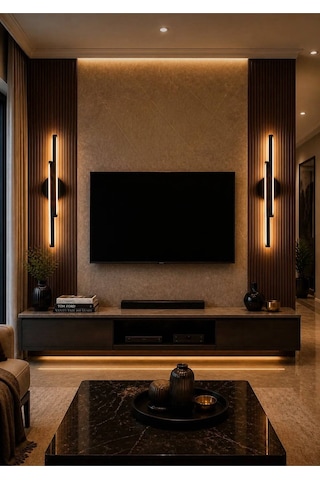 Modern 3 Renk Çift Çubuk Led Duvar Apliği Salon Çocuk Yatak Odası Dekoratif Duvar Apliği Siyah