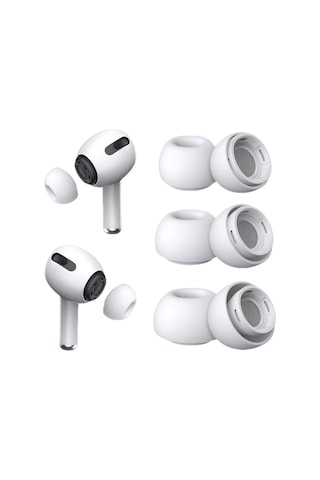 Apple Uyumlu AirPods Pro 3 Kulaklık Ucu Silikon Beyaz