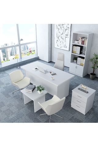 Plus 4'lü Ofis Takımı  Model 7 Beyaz