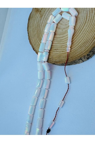 Opal Tesbihler Usta İşi Beyaz
