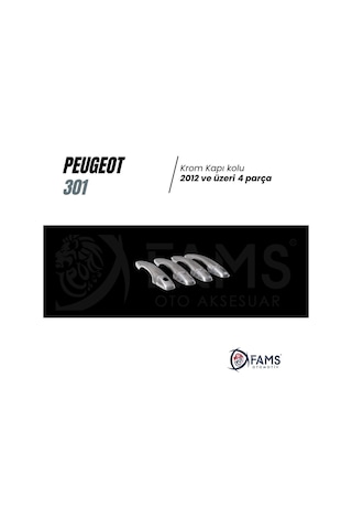 Famsotomotiv Peugeot 301 Krom Kapı Kolu 4 Kapı 2012 Üzeri P. Çelik