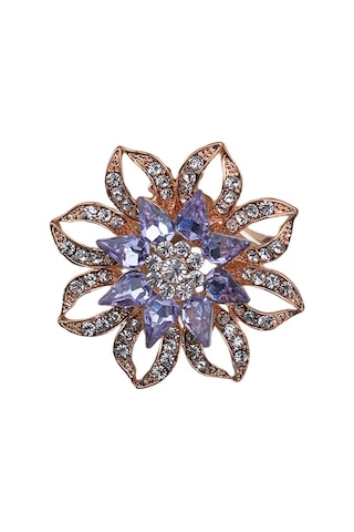 Homyl Charm Lotus Broş Çiçek Pin Kadın Ziyafet Yaka Takı Platin Platin Çok Renkli