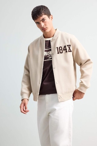 Defacto Regular Fit Kolej Yaka Çıtçıtlı Bomber Mont F5096ax25aubg359 Bej