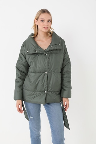 Freemen Kadın Haki Dolgulu Astarlı Su Geçirmez Rüzgara Dayanıklı Oversize Bomber Mont Haki