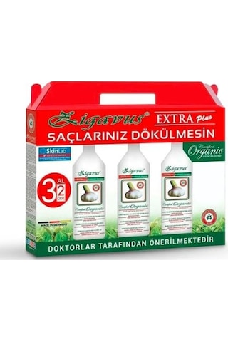 Zigavus Extra Plus Saç Dökülmesine Karşı Kokusuz Sarımsaklı Şampuan 3 x 250 ML