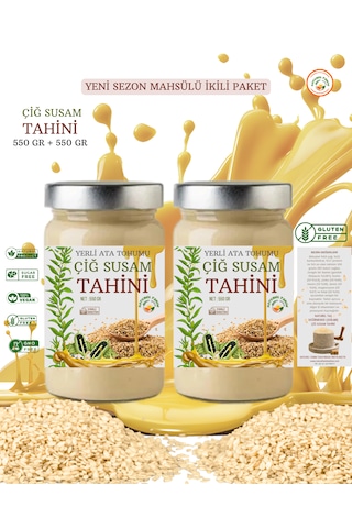 Naturel Çiğ Susam Tahini 550 Gr X 2 Adet