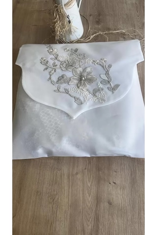 Fransız Güpürlü Zarf Bohça Nişan Söz Saten Bohça Lüks 3 Boyutlu Çeyizlik Bohça 50x50 Cm 1 Adet