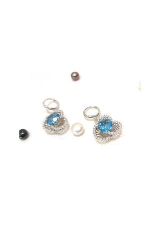 Altın Ürünler Sallanan Aqua Tek Taşlı Küpe  Küpe 14 Ayar Altın