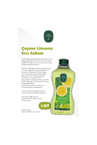 Zeytinyağlı Çeşme Limonu Ve Zeytinyağlı Sıvı Sabun 1.5l Ve Rosıe