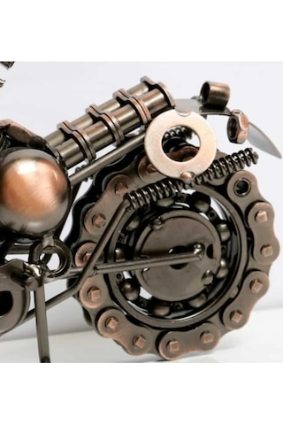 El Yapımı Motosiklet Figürler Modeli Retro Vintage