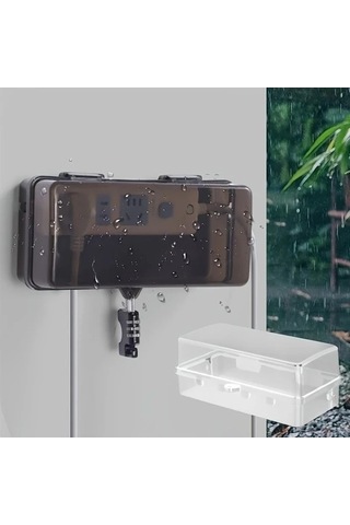 Fastbuy Beyaz Su Geçirmez Pil Gerektirmeyen 6 Prizli Uzatma Kablolu Abs Recine Elektrik Kutusu