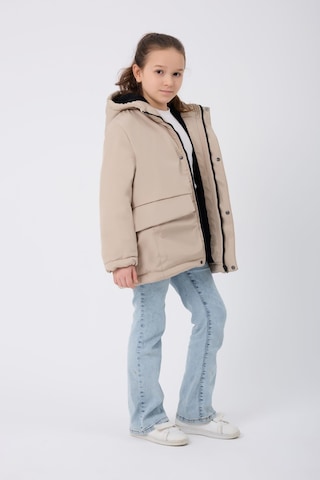 Freemen Kız Çocuk Taş Kürklü Su Ve Rüzgar Geçirmez Kapüşonlu 3 Kışlık Mont Taş