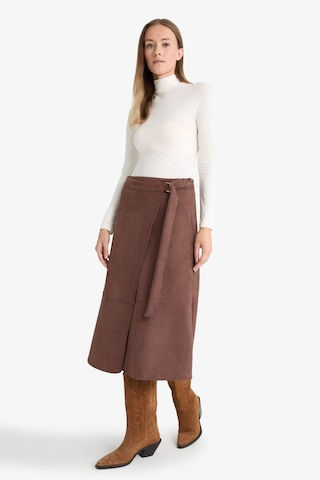Defacto Wrap Süet Midi Etek G1109ax25aubn539 Kahve