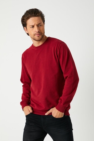 Comeor Erkek Bordo Basic Bisiklet Yaka Regular Fit Normal Kesim 2 İplik Sweatshirt Bordo