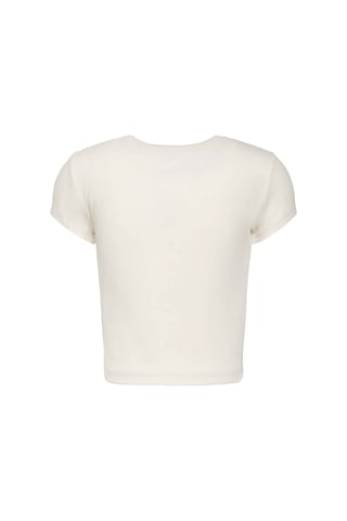 Calvin Klein Kadın Woven Label 2x2 Baby Rib Baby T-shirt-13051 Calico