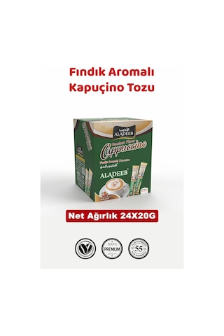 Aladeep Fındık Aromalı Kapuçino Hazır Kahve 24 x 20 G