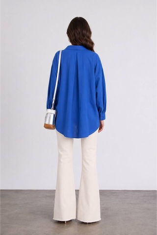 Rouge Basıc Perry Oversize Gömlek Saks