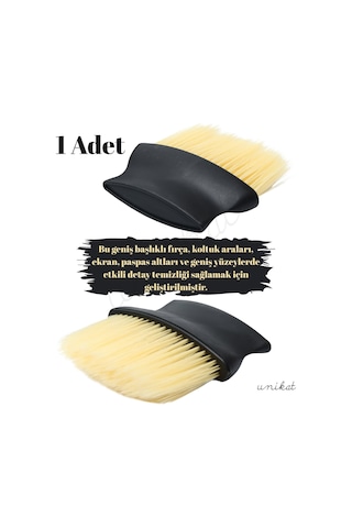 Geniş Başlı Fırça Krem Renkli Zor Alanlar İçin Etkili Temizlik Toz Alma 1 Adet