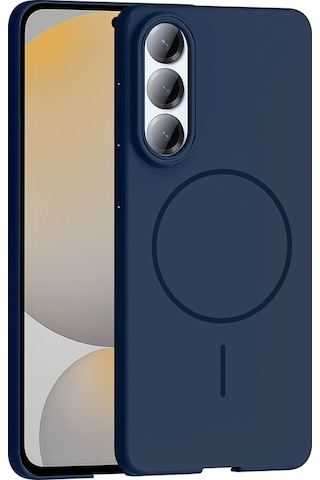 Galaxy Uyumlu S25 Edge Kılıf M-safe Şarj Özellikli Ruby Sert Kılıf Lacivert