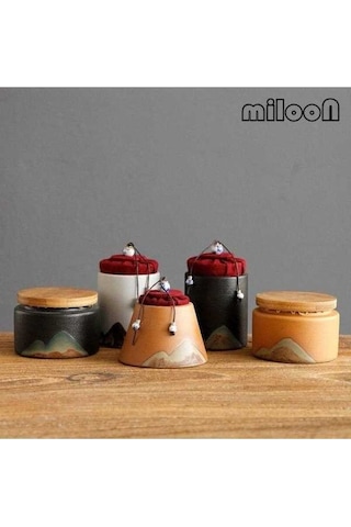 Pazly Kaba Çömlek Çay Sepeti, Seramik, Kırmızı, Mini Seyahat Mühürlü Kutu, Mutfak Baharat Kavanozu, Taşınabilir, Kullanışlı Diğer