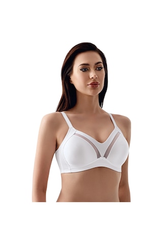 New Bra Newbra Lingerie 35-2303 Kadın D Cup Toparlayıcı Balensiz Min. Sutyen Beyaz