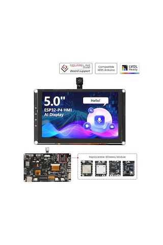 Elecrow Crowpanel Advanced 5 İnç Esp32-p4 Wifi 6 Hmı Dokunmatik Ips Ekran 800x480