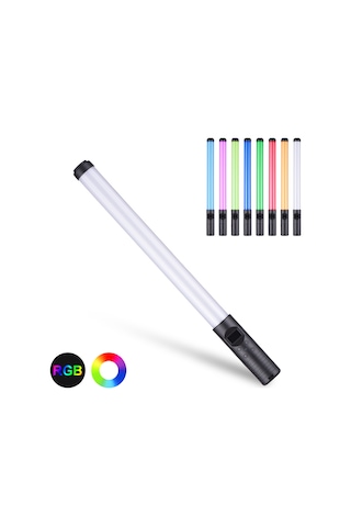 20 W Elde Taşınabilir Led Fotoğraf Rgb Renkli Değnek Işık Siyah Siyah