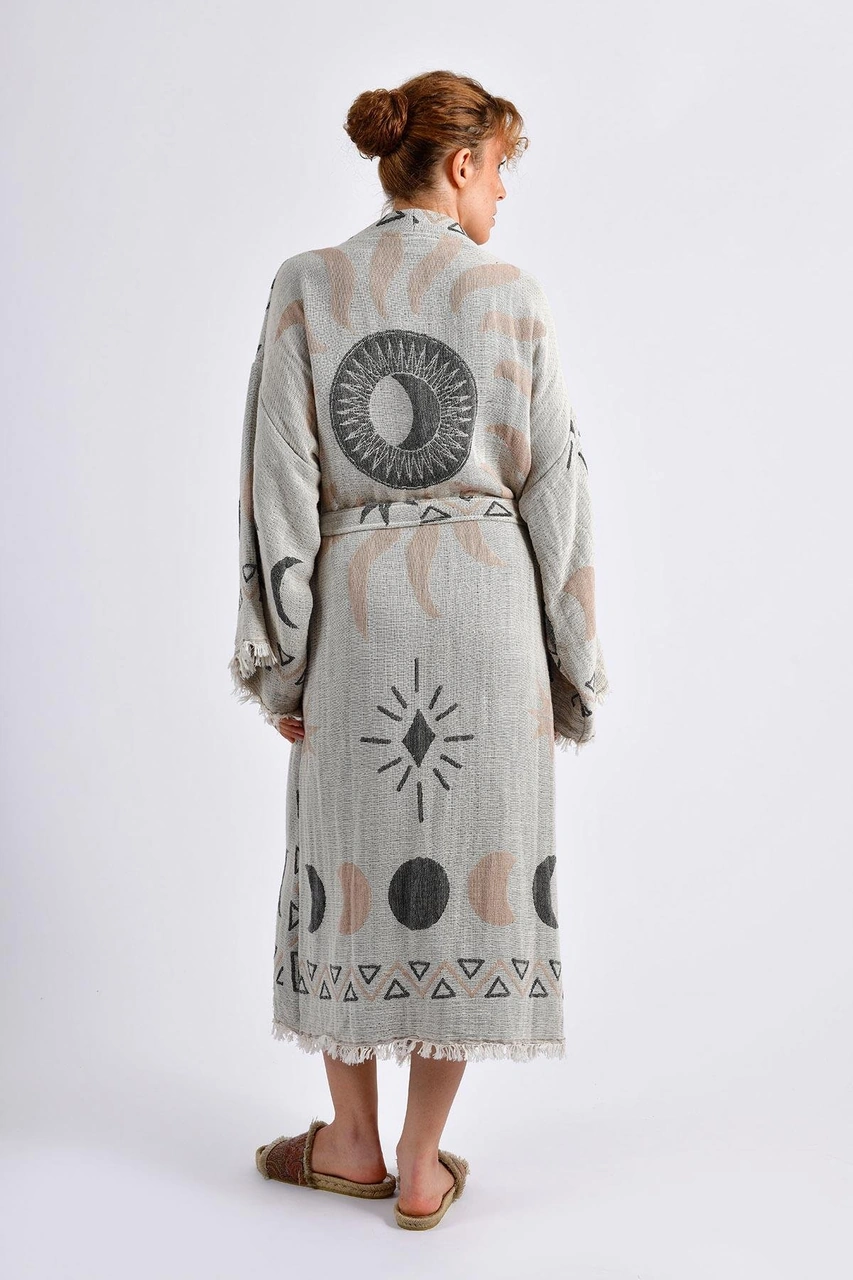 Brandsmithshop Gri- Kahverengi Sun Kimono Çok Renkli