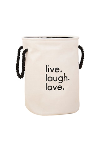 Kosona Çift Kollü Katlanabilir Kumaş Çamaşır Sepeti - Büyük Kapasiteli, Dayanıklı, Banyo Ve Yatak Odası İçin - Beyaz Diğer