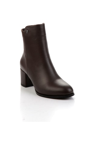 Bambi Kahve Hakiki Deri Kadın Bot & Bootie K02208020903 Kahve