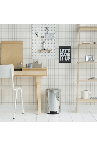 Brabantia Çöp Kovası Newicon Brillant Steel Pedallı Çöp Kutusu 12 Mat Krom