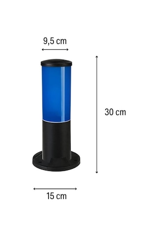 Huzur Elektrik Bollard Mavi Set Üstü Direk 30cm Aydınlatma Armatürü 13403