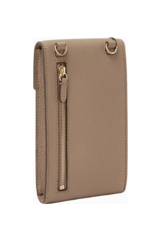Strathberry Mosaic Taupe Bej Deri Phone Pouch Çanta, Şık Ve Fonksiyonel Tasarım Omuz Çantası