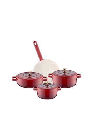 Emsan Red Royal 7 Parça Tencere Seti Kırmızı