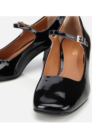 Hotiç Kadın Rugan Deri Siyah Mary Jane Kalın Topuklu Ayakkabı 01ayh312600a100 Siyah