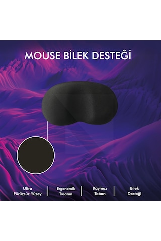 Mp03 - Memory Mouse Bilek Destek Pedi / Yumuşak, Ergonomik, Fare Önü El Bileği Dinlendirme Pedi