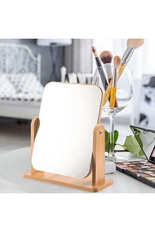 Shethınk Dekoratif Ahşap Döner Makyaj Aynası Mu-45