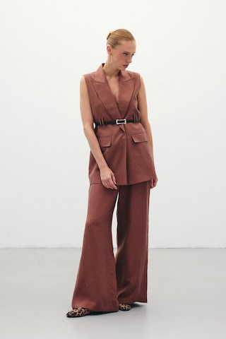 Sateen Salaş Keten Pantolon - Kahve-136262 Kahve