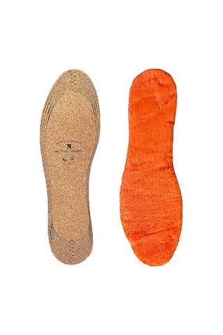 Lx09 - Vegan Doğal Mantar Turuncu Peluş Doğal Isı, Soğuk Havalara Özel, Sıcak Tutan Iç Tabanlık