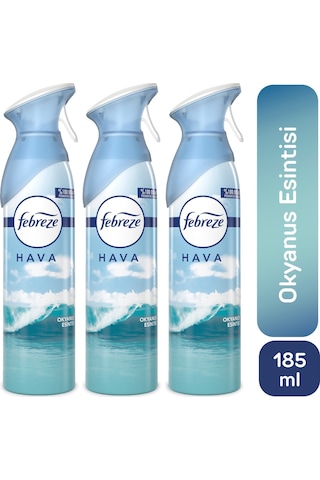 Febreze Okyanus Esintisi Hava Ferahlatıcı Sprey Oda Kokusu 3 x 185 ML