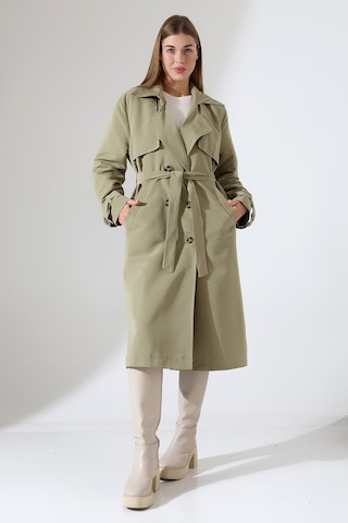 Amazon Keten Kumaş Diz Altı Yumuşak Dokulu Düğmeli Astarlı Trenç Kot Mint Yeşil Mint Yeşili