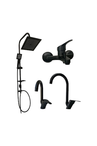 Armour Armatür Banyo Batarya Seti Siyah