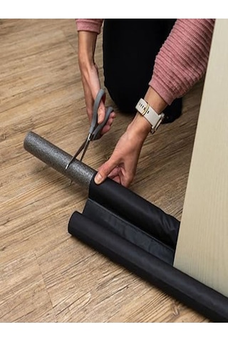 Siyah Yıkanabilir Kumaş Kapı Altı Rüzgar Toz Önleyici 5'li