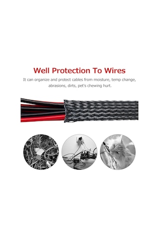 Tenfowee Fiberglas Kablolu Korumalı Kılıf - Isı Ve Ateş Direnci, 12mm Çap, 6.5m Uzunluk, Elektrik Kabloları İçin Koruma Ve Düzenleme