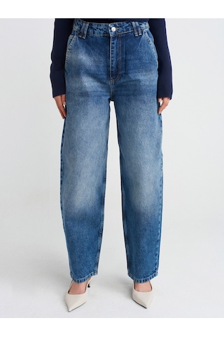 Dilvin 71756 Bol Kesim Balon Denim Pantolon Tint