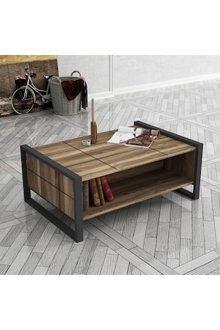 Dekorister Exclusive Lost Metal Orta Sehpa Ceviz